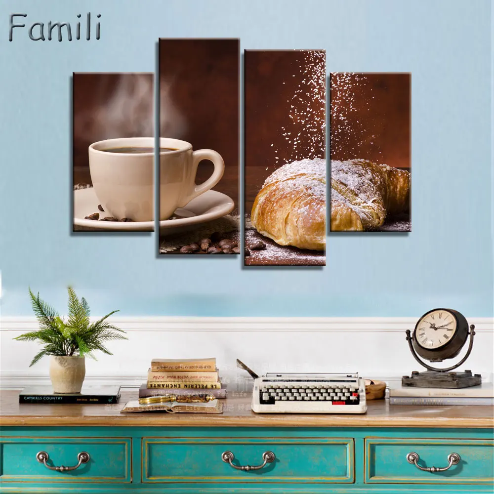 Coffee Beans and Coffee Modern Paintings for Living Room Wall Art Canvas Painting On The Wall Home Decor Kitchen Oil Painting