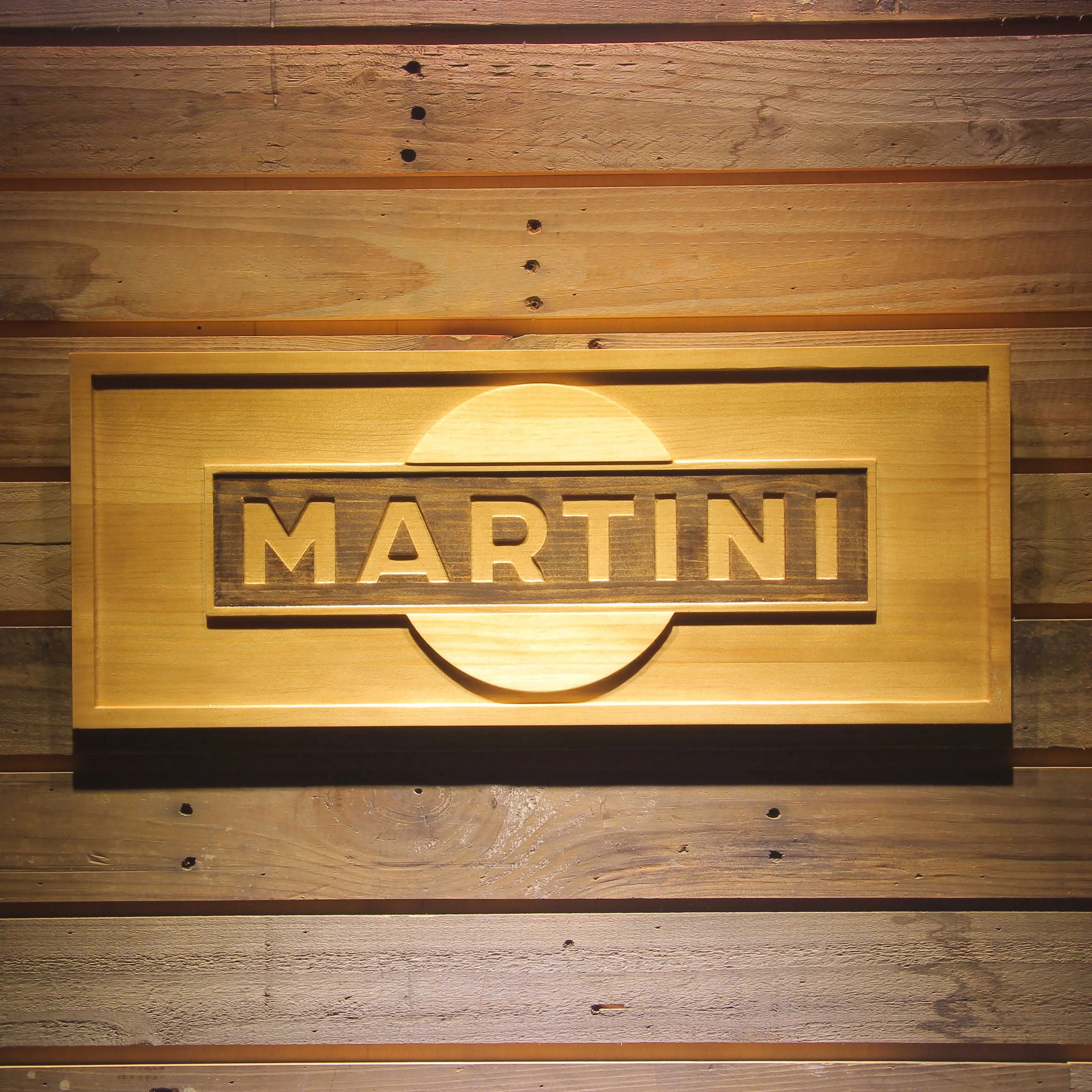 Martini Beer 3D Wooden Bar Signs