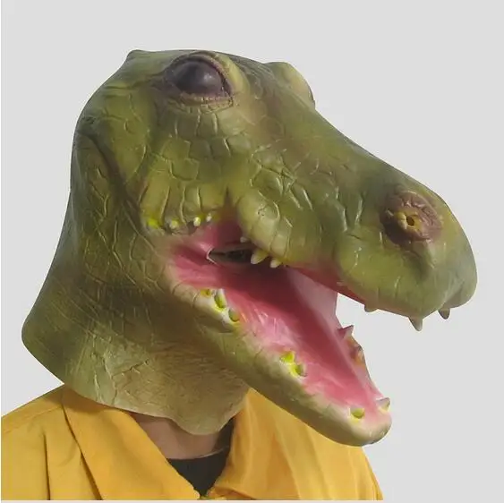 Free shipping High-quality Halloween Christmas Party Cosplay Animal Latex Crocodile Mask Cartoon Crocodile Head Mask Costume