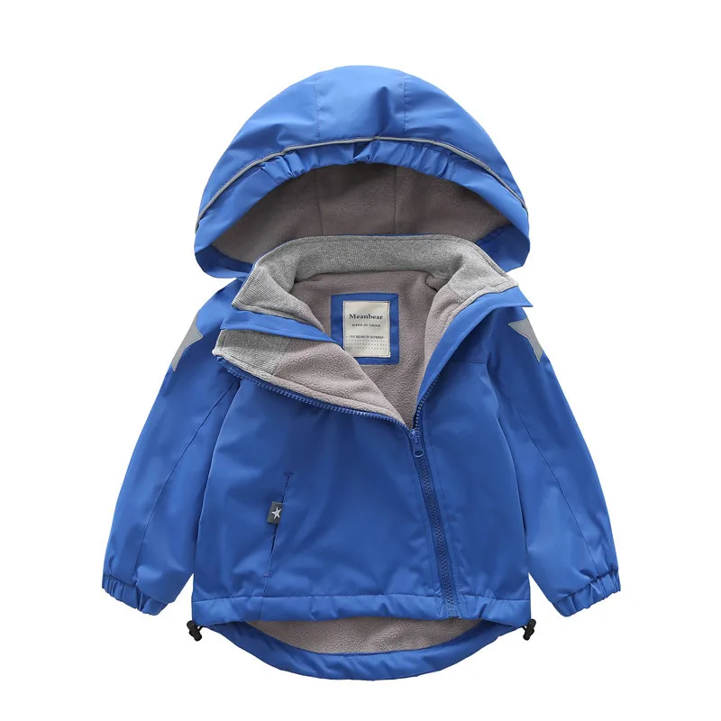 New 2022 spring autumn children kids jackets baby boys windproof waterproof double-deck inner polar fleece jackets coats