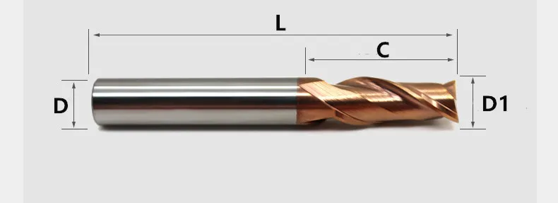 Fräsen Cutter HRC55 Legierung Beschichtung Wolfram Stahl Werkzeug 2 Klinge Schaftfräser Großhandel Top Härte Fräsmaschine Fräser Für Metall – Detail 4