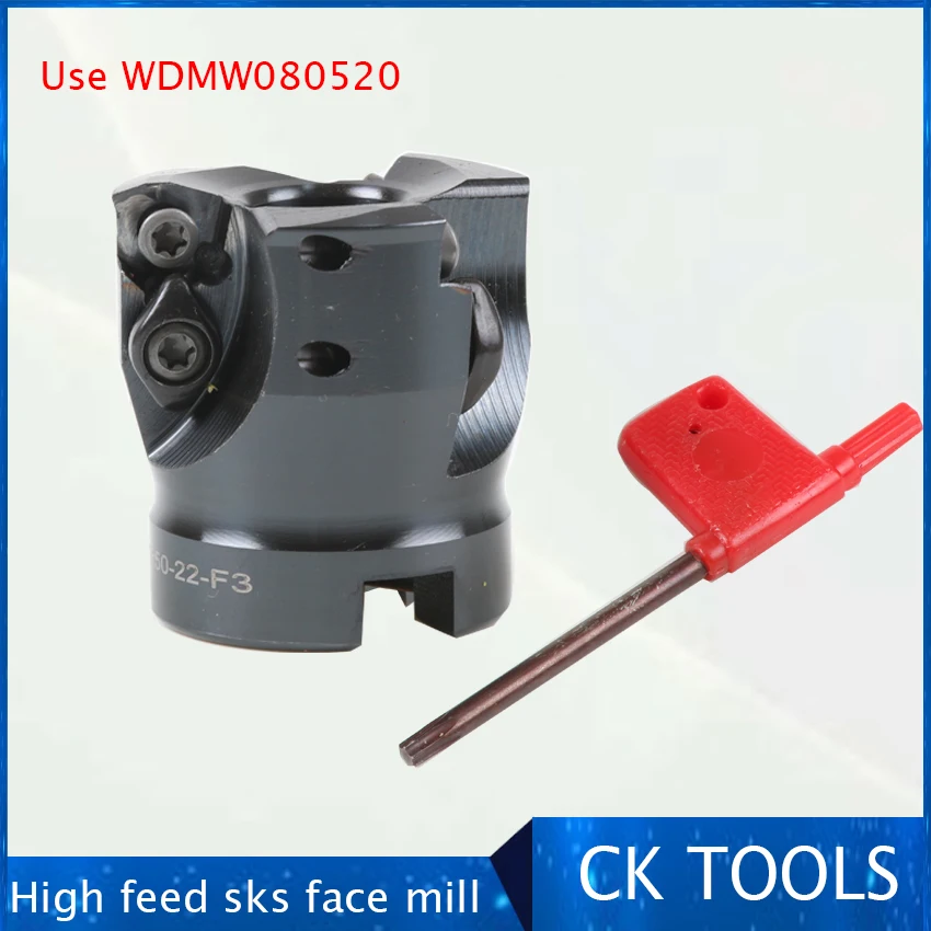 high feed sks face mill SKS  -50-22-4 63-22-4T 80-27-5T TInserted Shoulder Cutter Facemill 50 mm for For  WDMW080520