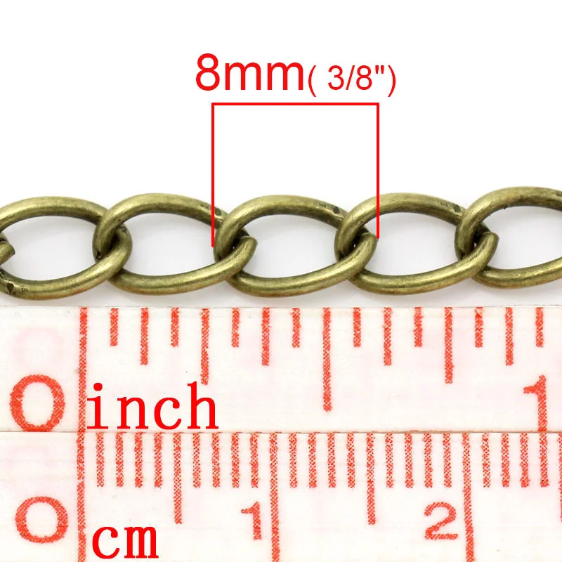 8SEASONS Link Curb Chains Findings Antique Bronze Color Chain for Jewelry Making 5x8mm,3M (B27156)