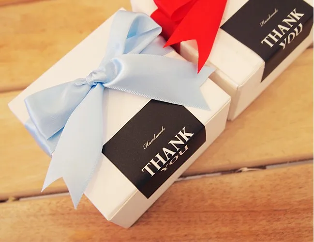 90Pcs 10Sheets Rectangle Black Handmade/ Thank You Cake Packaging Sealing Label Kraft Sticker Baking DIY Gift Stickers