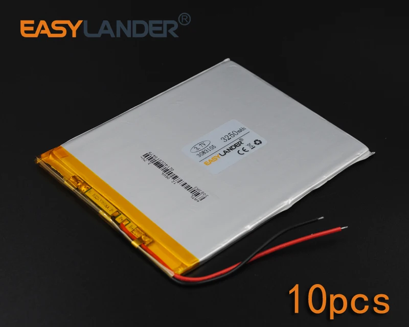 

10pcs/Lot 3.7V 3250mAh 3083105 Rechargeable Lithium Li-ion Polymer Battery