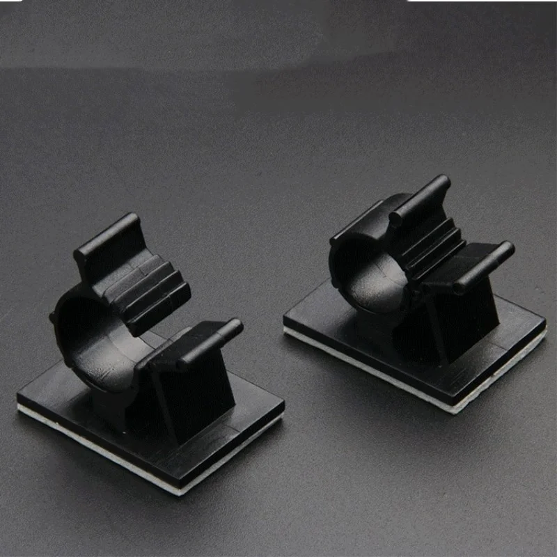 10Pcs Diameter 13-16mm Cable Clips Self-Adhesive Cord Management Black Wire Holder Organizer Clamp Plastic Line Cable Clips
