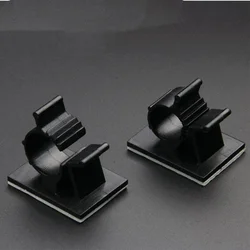 10Pcs Diameter 13-16mm Cable Clips Self-Adhesive Cord Management Black Wire Holder Organizer Clamp Plastic Line Cable Clips