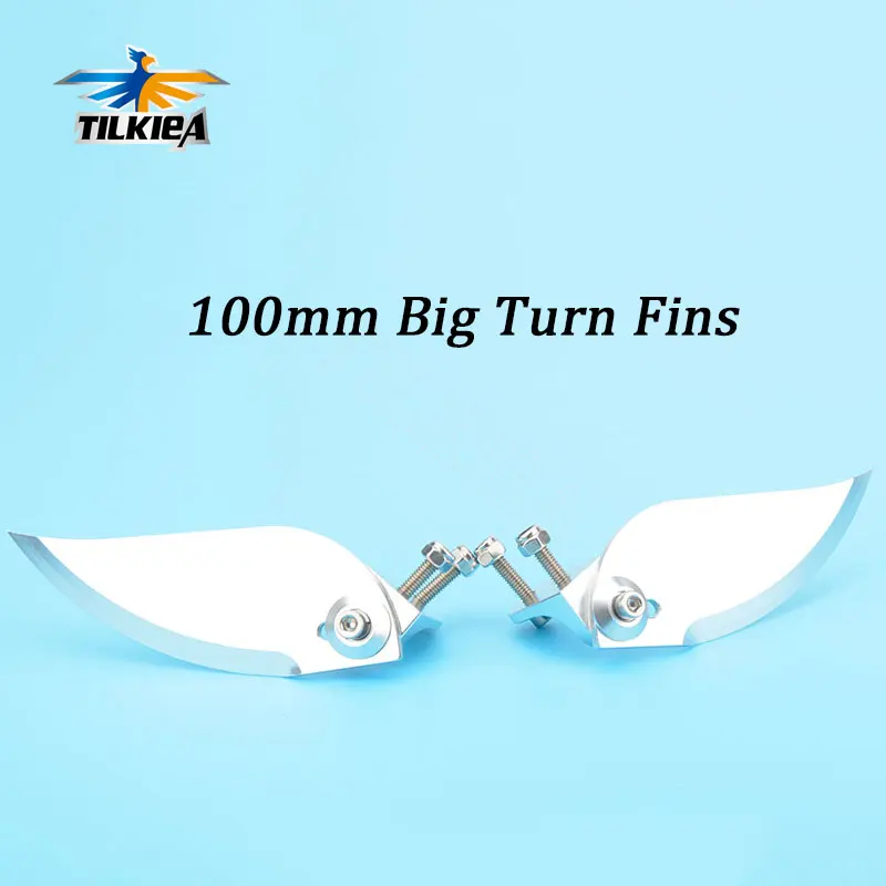 CNC Machined Adjustable Aluminum Turn Fins High Precision Turn Fins 100mm Length For 26cc-30cc RC Boat Gas