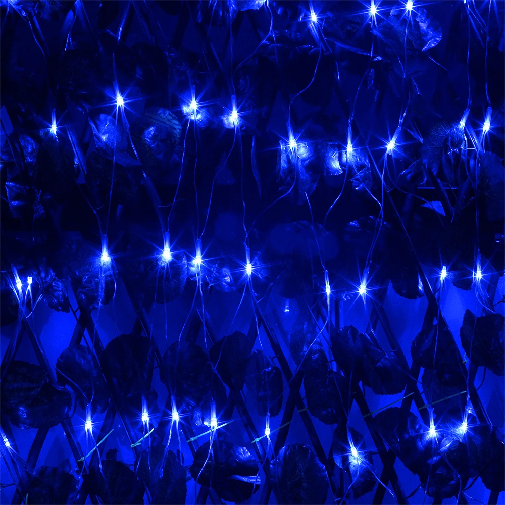 LED Net Curtain String Light, 96LEDs, 3m x 2m, 200 LEDs, ao ar livre, casa, ano novo, Natal, decoração, 220V, 110V