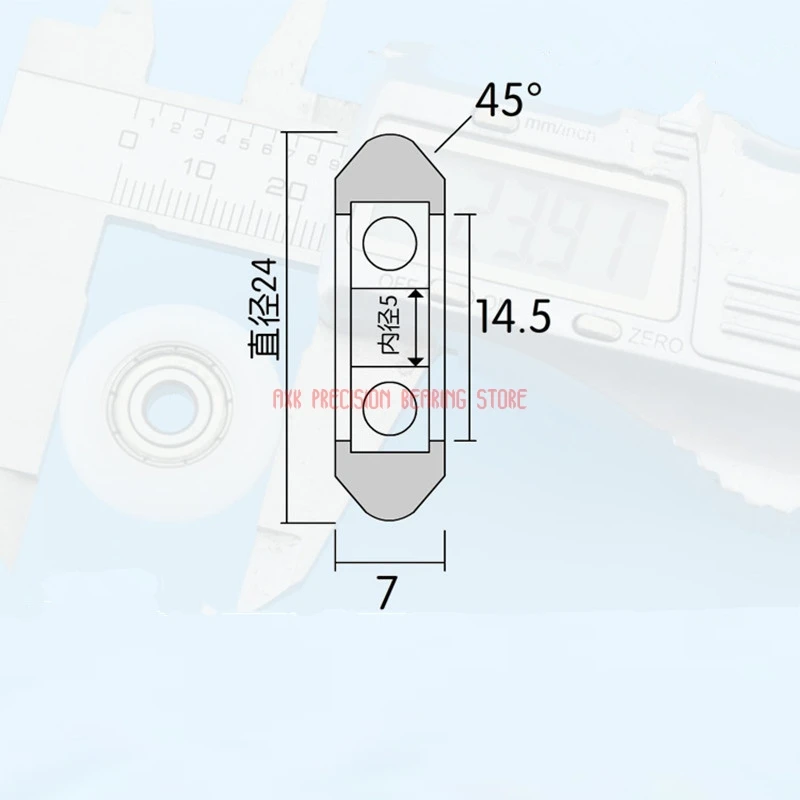 2023 Sale Real 5*24*7mm 3d Printer Circular Spherical Surface European Standard 2020 Aluminum Track Plastic Bag Bearing Pulley