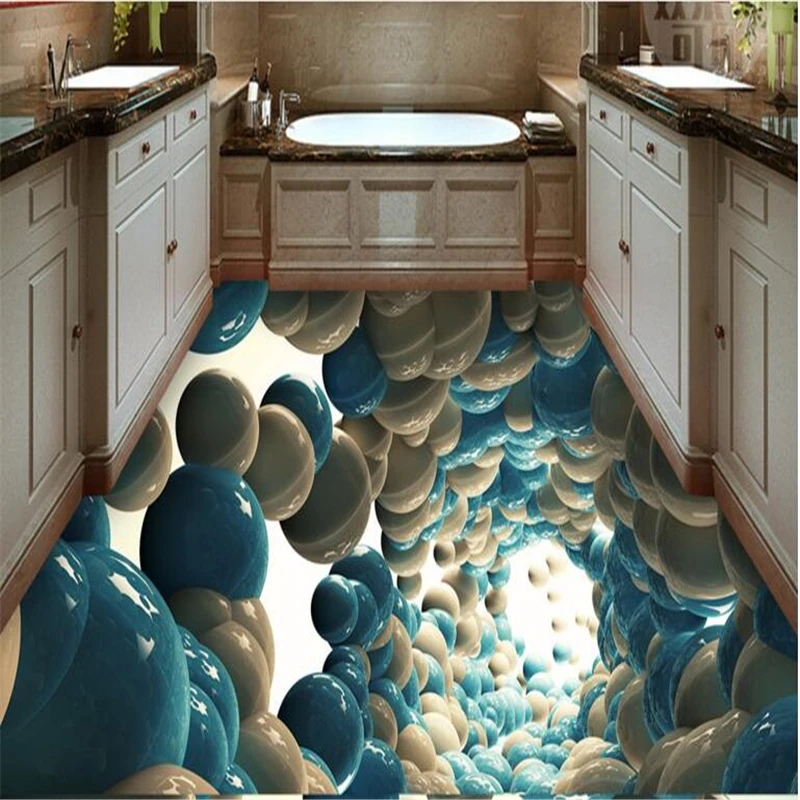 

beibehang Custom floor affixed room Lotte bathroom 3D abstract fantasy wallpaper wallpaper 3D floor wall floor high-definition w