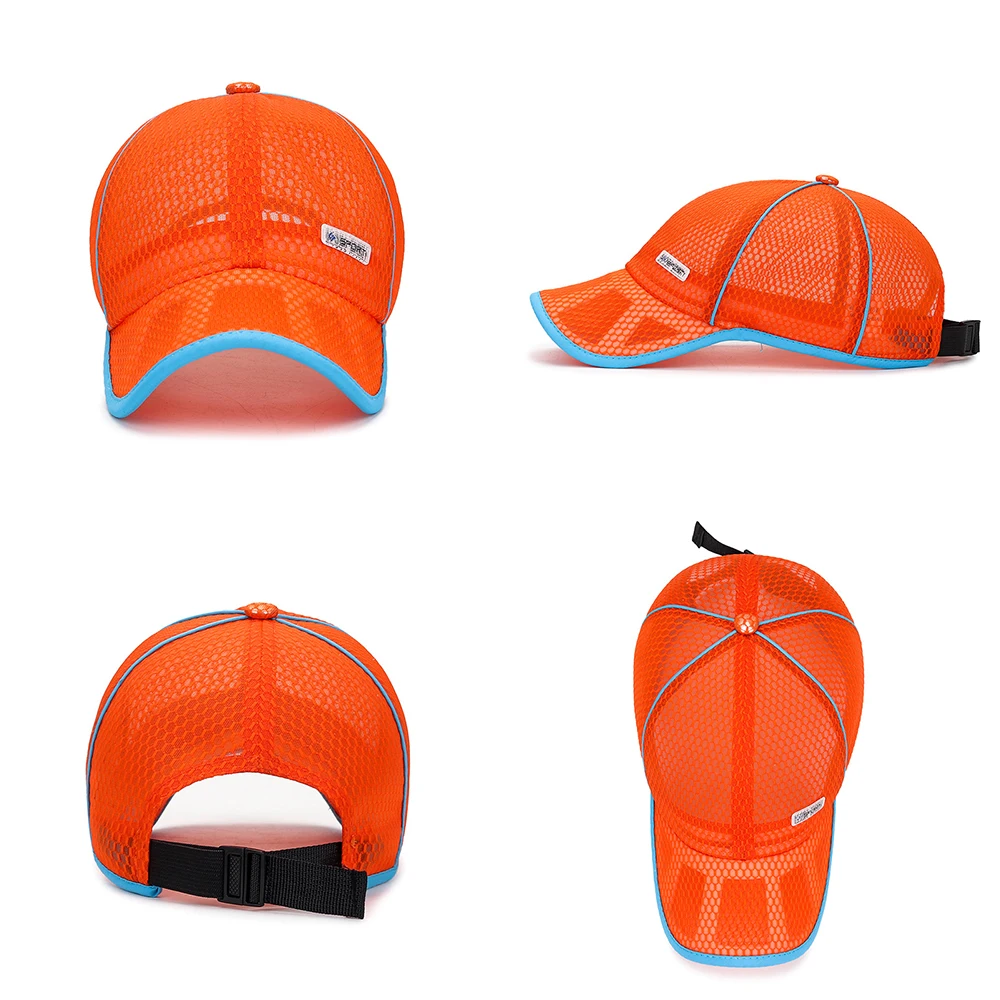 FS Breathable Orange Mesh Trucker Hat High Quality Baseball Caps For Boy Girl Street Kids Children Hip Hop Cap Bones Masculinos