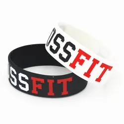 1PC New Fashion Jewelry CROSS FIT BRACELETS Black White Silicone Rubber CrossFit Bracelets & Bangles Wristbands Bands SH042