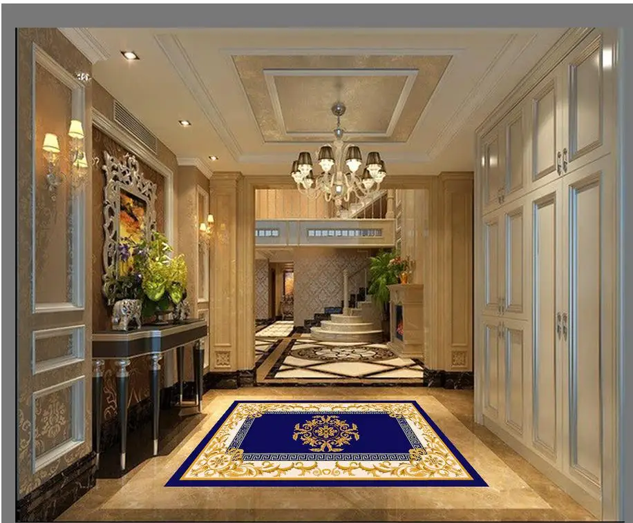 

Home Decoration 3d customized wallpaper European style carpet parquet floor pvc self-adhesive wallpaper