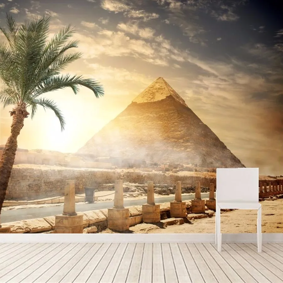 

Custom 3D murals,papel de parede Egypt Desert Sky Pyramid Nature wallpaper,bar living room sofa TV background bedroom wallpaper