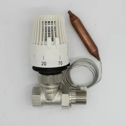 Energy saving 30-70 degree control Floor heating system thermostatic radiator valve M30*1.5 Remote controlle 2way Straight valve