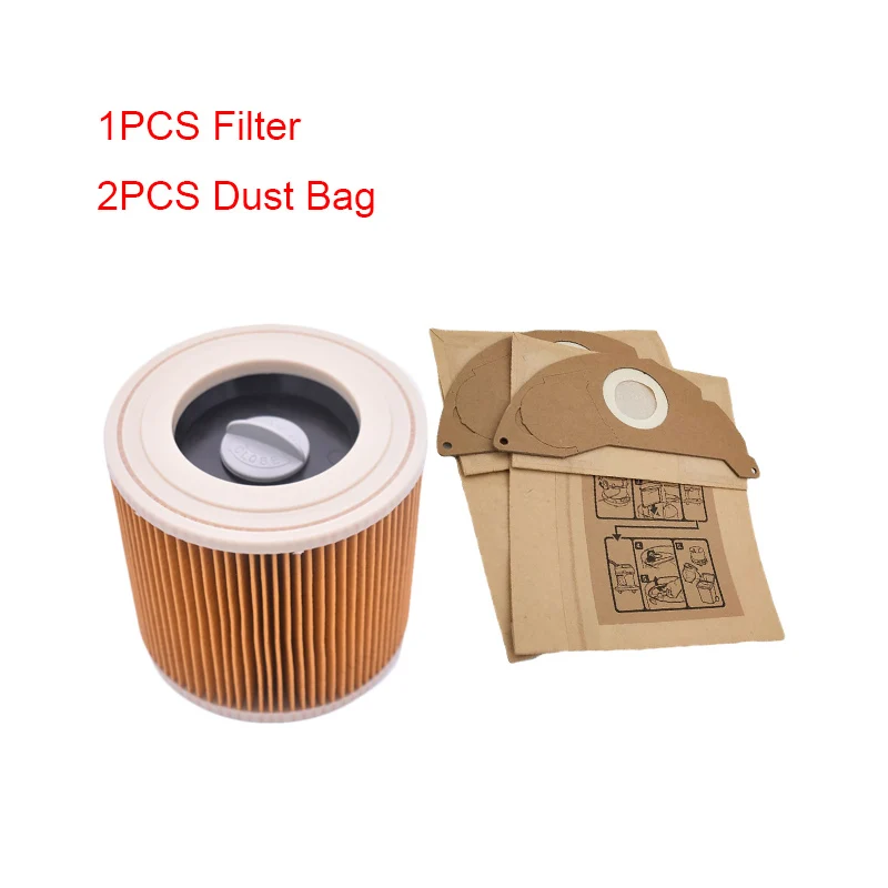 1 pcs เครื่องดูดฝุ่นชิ้นส่วนทดแทน HEPA filter สำหรับ KARCHER WD2250 A2004 A2054 เครื่องดูดฝุ่นฝุ่นกระเป๋า x2