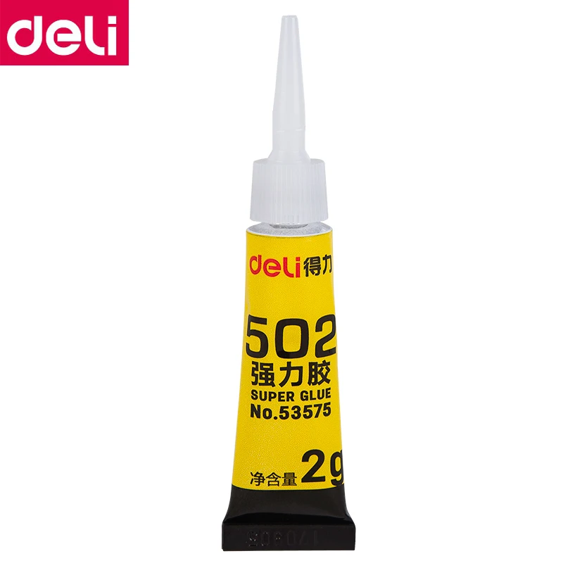 1PCS Deli 53575 2g Bottle Super Glue 502 Gel Type Stong Fast Dry Glue 2ml/bottle Metal Plastic Ceramic Wood Glue