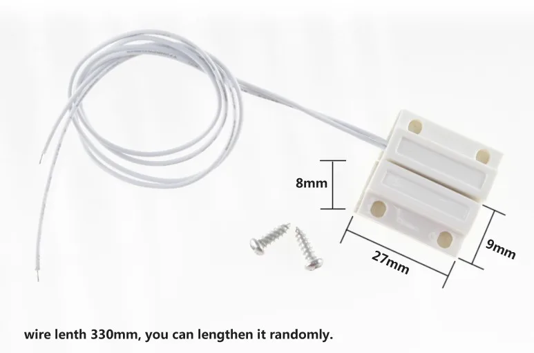 Sensor de porta com fio de contato magnético para alarme detector de porta frete grátis