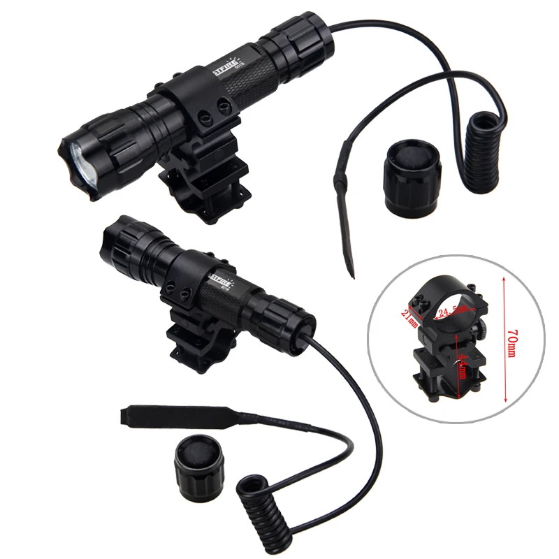 Hunting Light LED Tactical Flashlight Torch+Remote Pressure Switch +18650 Battery+Mount+Charger