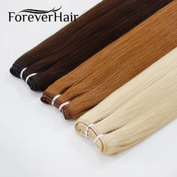 FOREVER HAIR-extensiones de cabello humano Remy, tejido Natural de lujo, color marrón oscuro, liso, Europeo, 16, 18 y 20 pulgadas, 50 g/unidad