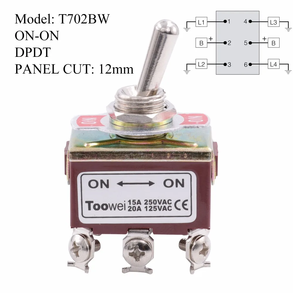 Kippschalter SPST DPDT DPST SPDT AUF-AUF AUF-WEG-AUF AUF-OFF AC Power Rocker schalter AC 250V 15A 125V 20A – Detail 21