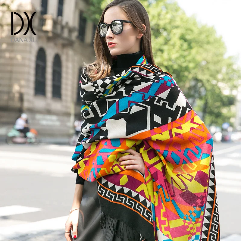 Fashion Scarves and Shawls Large Scarf Luxury Brand Wool Wrap Muslim Hijab Poncho Plaid Blanket Scarf India Bandana 2017