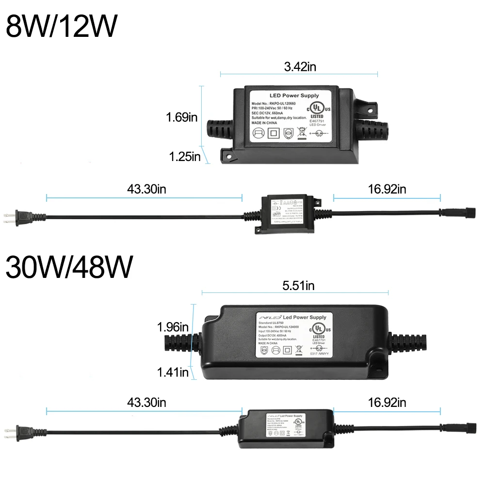 LED Light Driver DC12V 12W Input Voltage 85-265V Led Lamp Power Supply LED Transformer IP67 Garden Poor Light Adapter