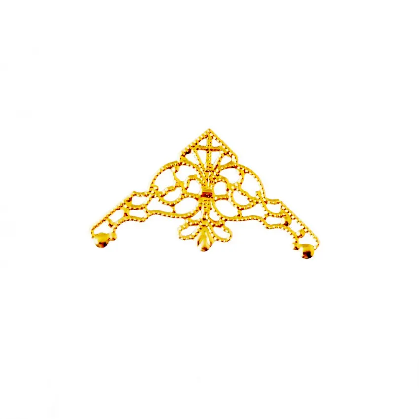 

MIAOCHI Retail 10Pcs Gold Filigree Wraps Connectors Metal Crafts Decoration DIY Findings Connectors 4.8x2.6cm F0418