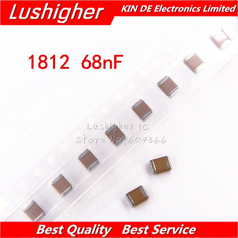 

10pcs 1812 68nf 683K 500V X7R 10% 4532 SMD MLCC Ceramic Capacitor