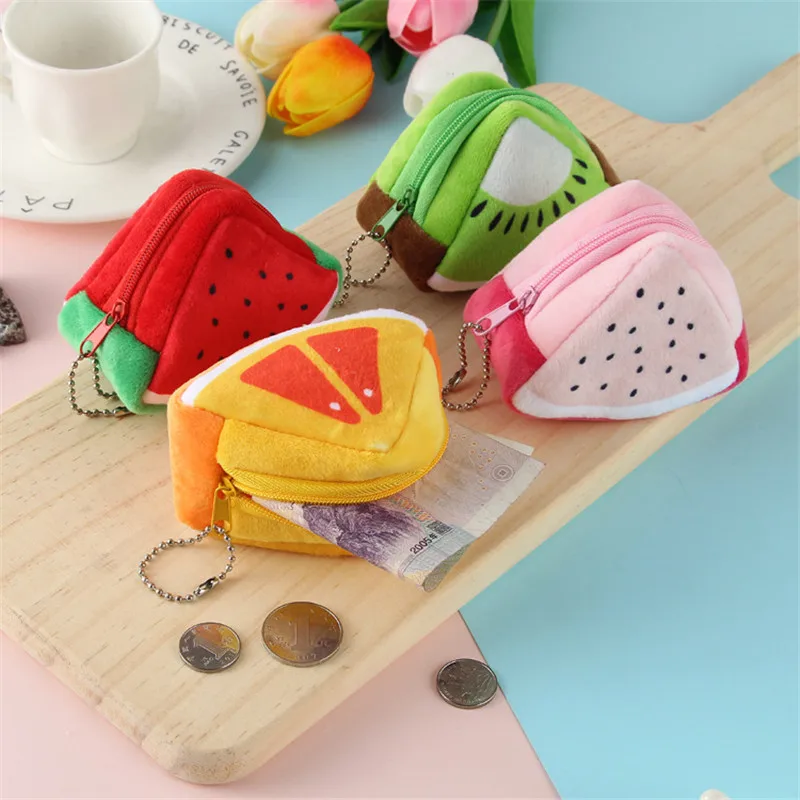 Hot Sale Cute 4 Kinds Fruits Toys - Watermelon, orange, dragon Plush Toy Pocket Purse Coin Bag Plush Bag Drop Shipping