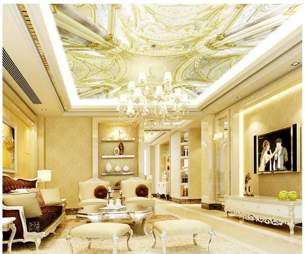 

wallpaper 3d ceiling European-style living room ceiling mural reliefs 3d ceiling murals wallpaper 3d customized wallpaper