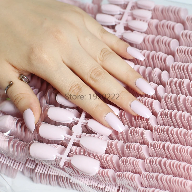 24pcs Fashion section candy color coffin shape nails, popular sales of the king, sexy light Gouache G12