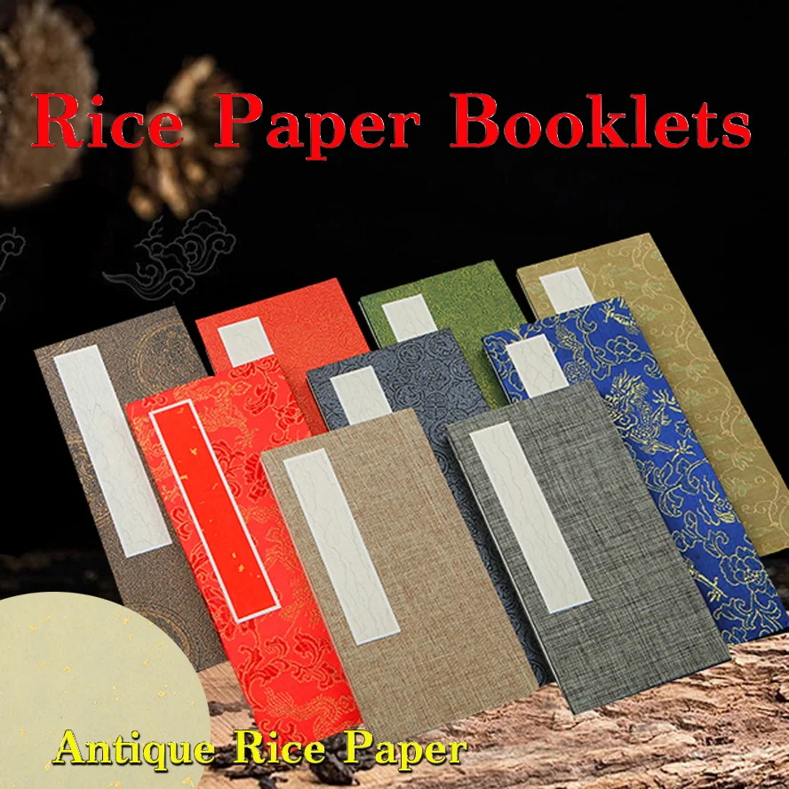 Antique Archaistic Chinese Rice Paper Album for Painting Calligraphy folded Page Book Blinding Notebook Painting booklets