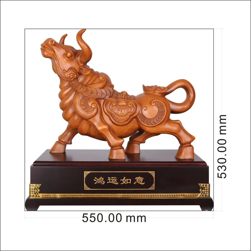 A generation of fat cattle selling wood resin crafts ornaments wholesale office desktop ornaments Fortune wishful cattle