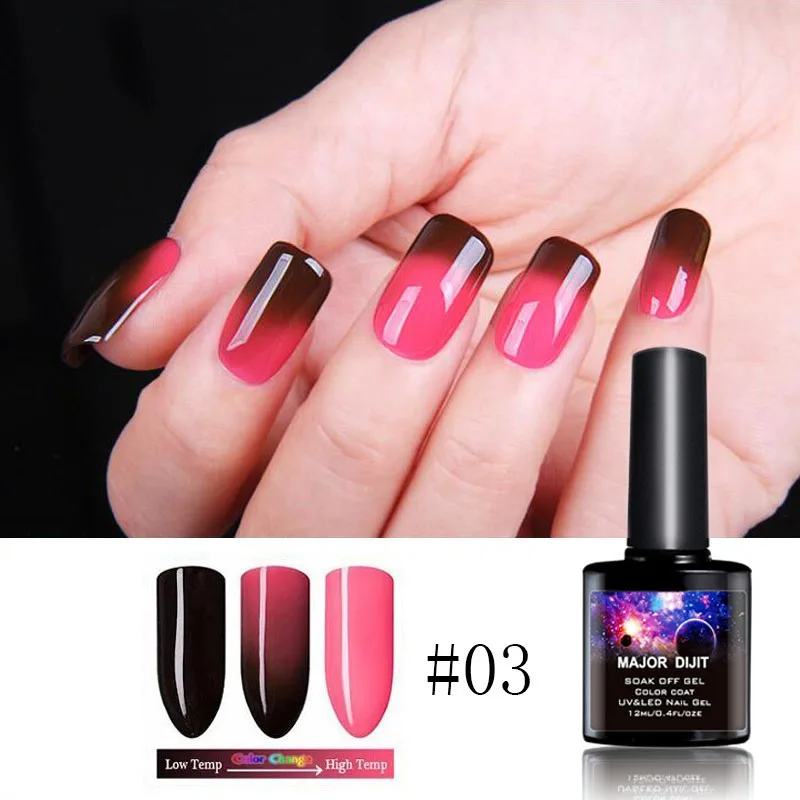 Esmalte de uñas en Gel UV, barniz de uñas de larga duración, cambia la temperatura, Lucky, 6 colores, 12ml