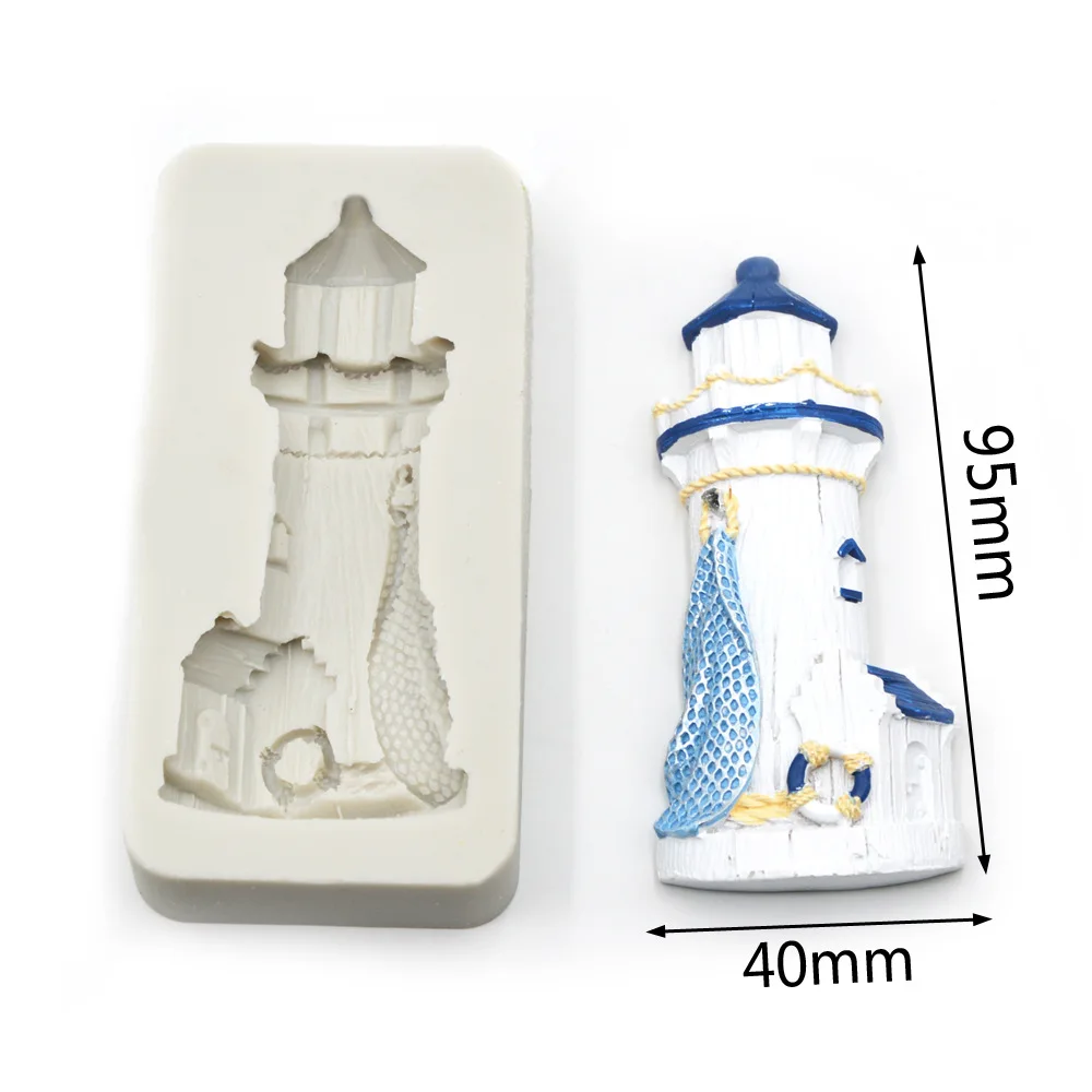 Luyou 1pcs Lighthouse Silicone Mold Fondant Mould Cake Decorating Tools Cake Molds, Sugarcraft, Kitchen Accessories FM1807