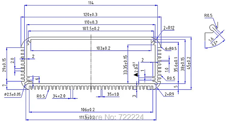 10 pcs/lot 120*45*150mm aluminum PCB shell  electronic project box housing DIY Chassis heat radiation box junction switch box