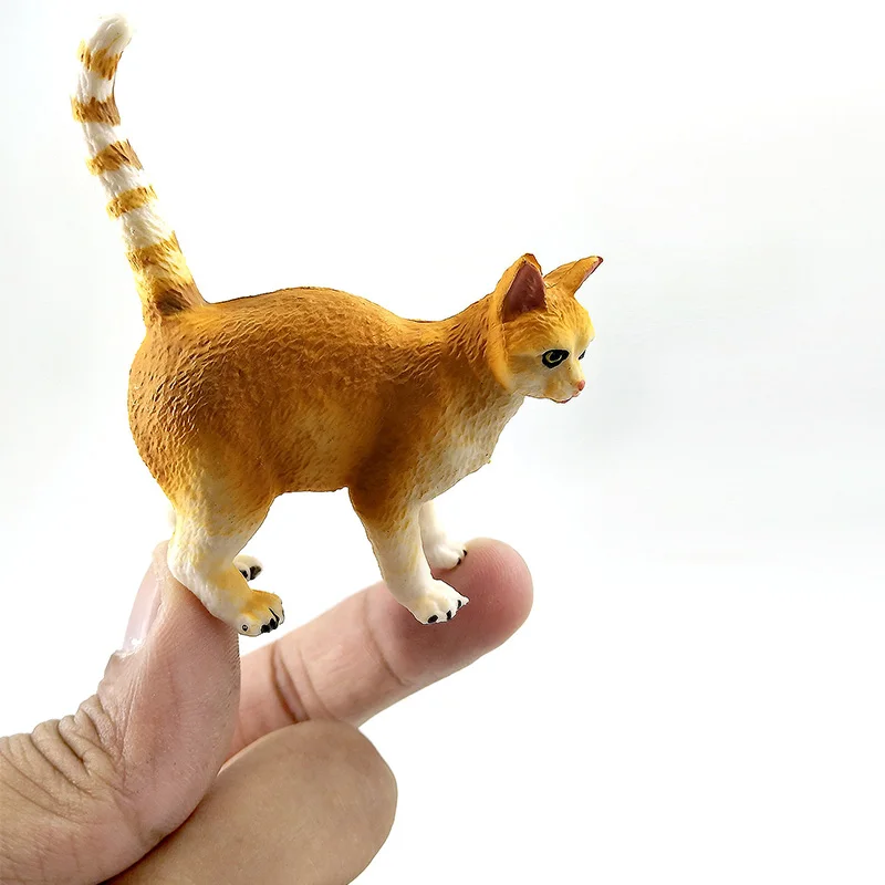 Figuras de animales de simulación de mini gato para niños, figuritas pequeñas de plástico, accesorios de decoración para el hogar, regalo, estatua de juguete