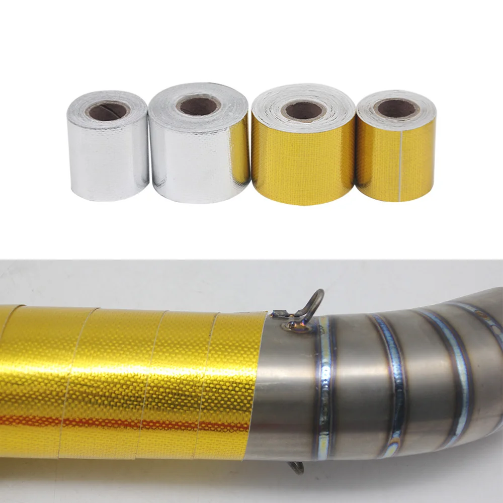 Sclmotos -Car Automobile Motorcycle Refit Thermal Insulation Band Exhaust Muffler pipe Heat Wrap Roll Heat Shield Tape Racing