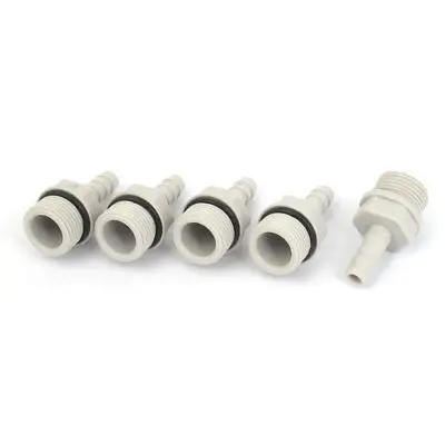 3/8BSP Male Thread 6mm Inner Dia Plastic Hose Barb Coupler Connector 5pcs