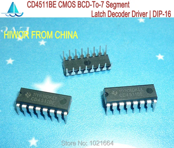 100pcs/lot CD4511BE CD4511 DIP-16 BCD To 7 Segment Latch Decoder Driver