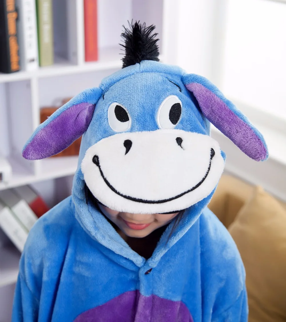 Unisex Children Clothing Donkey Animal Pajamas Cosplay Costumes kids clothes Boys Girls robe Flannel sleepwear Onesies Pyjama
