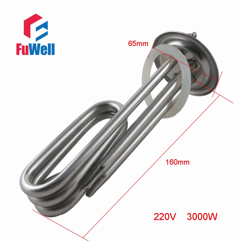 Stainless Steel Heating Tube Element 220V 3KW Electric Water Heater Pipe for Water Heating