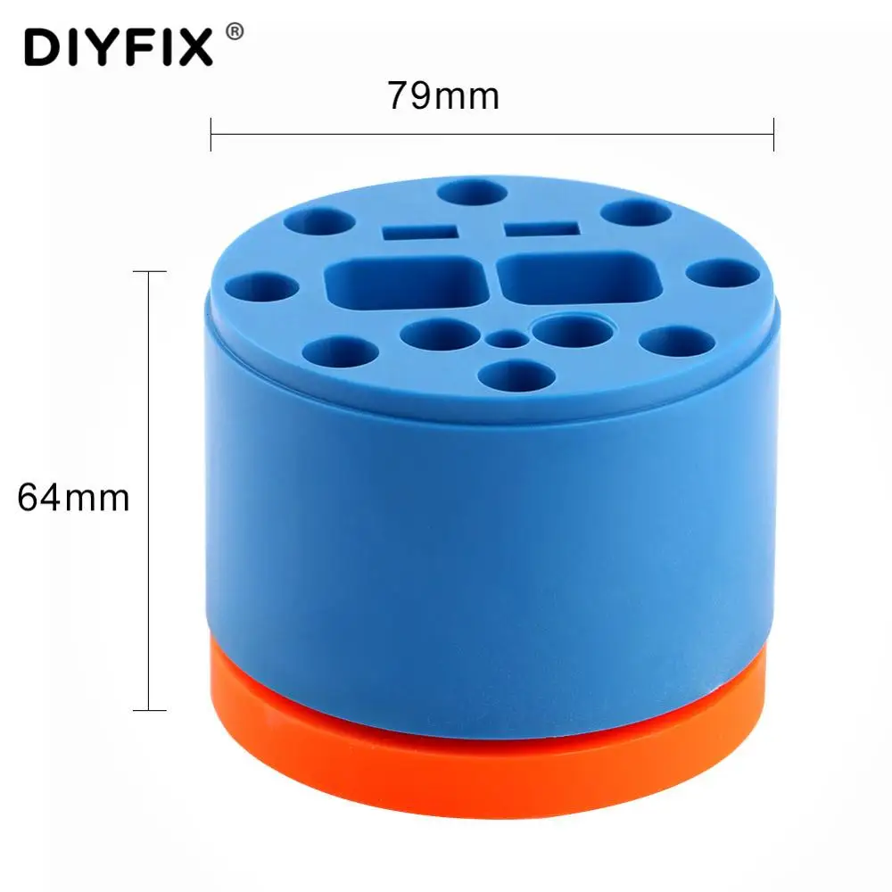 Diyfix mini caixa de armazenamento magnética, organizador de chave de fenda para desktop, caixa de armazenamento para chave de fenda, pinças e gravador 360