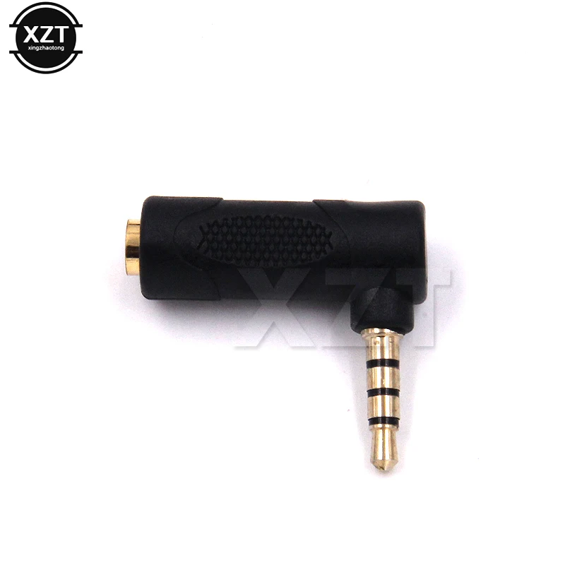 90 Degree 4 Pole 3.5mm Male To 3 Pole 3.5mm Female Stereo L Shape aux Audio Connector Extender Headphone Jack Adapter Converter