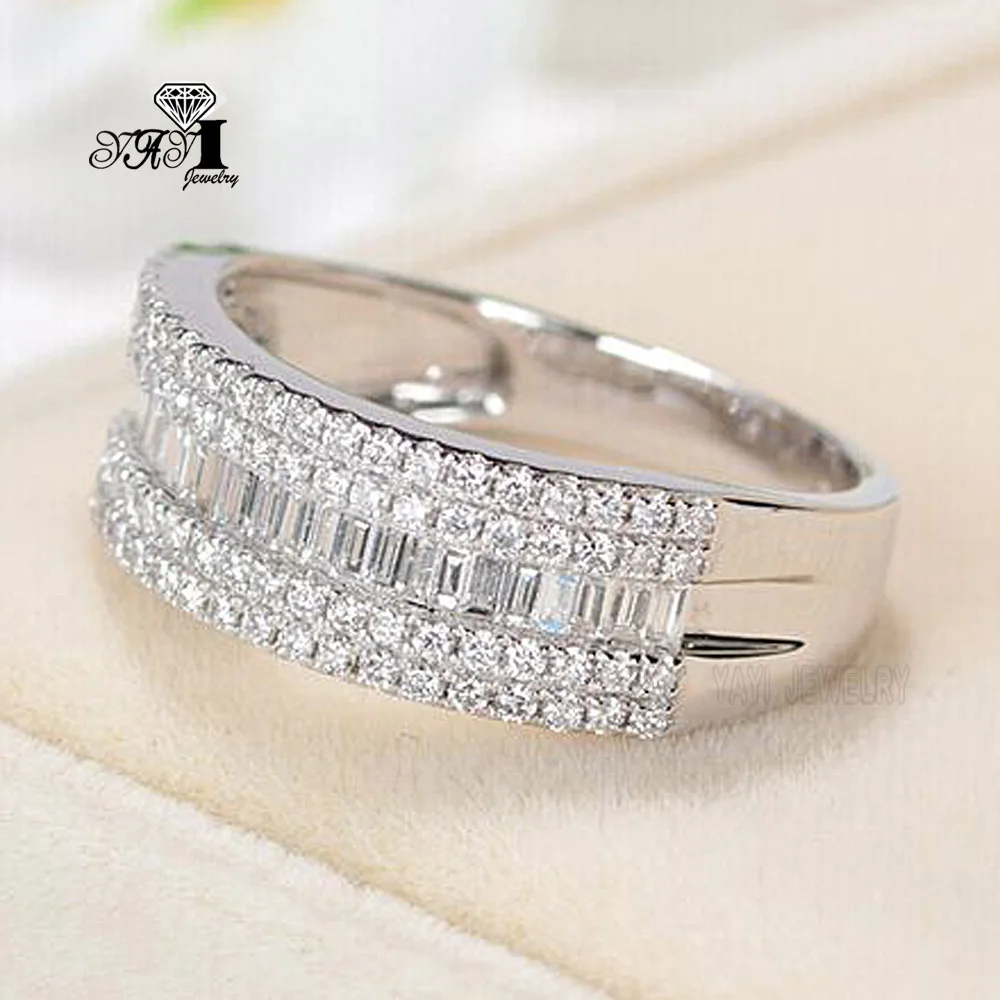 YaYI Fine Jewelry Bohemia Natural White Moissanite Gemstones Zircon Silver Color Engagement Wedding Precious Rings