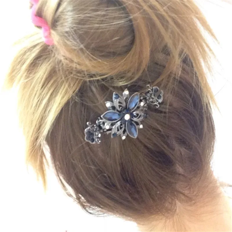 Beautiful 3 Color Flower Hair Clips Women Hair Jewelry Metal Crab Clip Hair Claws For Lovely Gilrs Wedding Hair Accessories