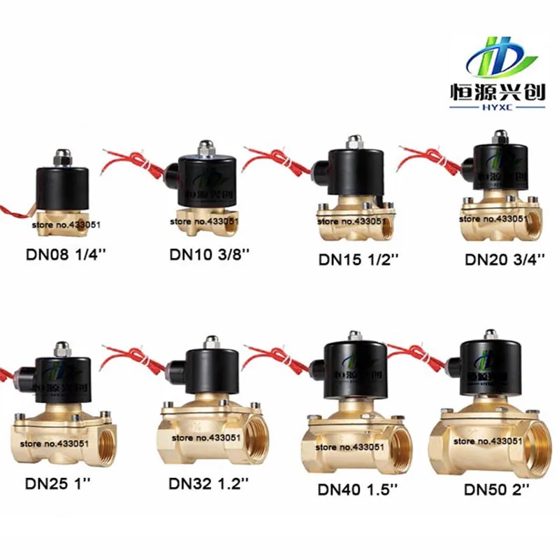 1/4",1/8",1/2",3/4",1",2", AC220V, DC12V/24V Электрический электромагнитный клапан Пневматический клапан для воды, масла, воздуха, NC