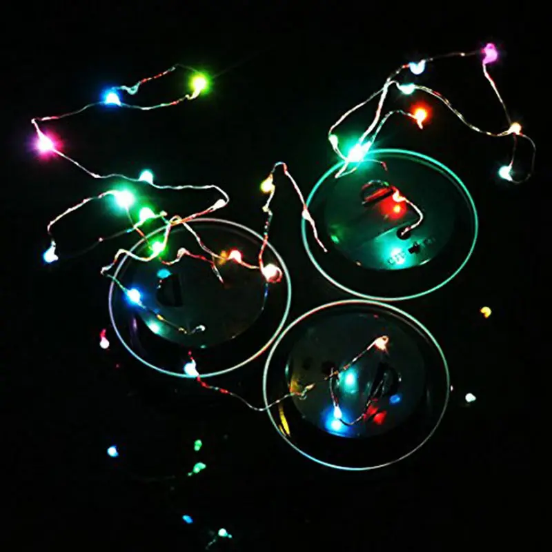 

1m 10leds Solar powered Mason Jar Lid Insert fairy string vine light Lantern Patio Garden Bottle Porch night Wedding Party Decor